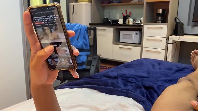 My friend caught me watching my videos and i couldnt resist, he grinded on me so good i almost came completely red.
