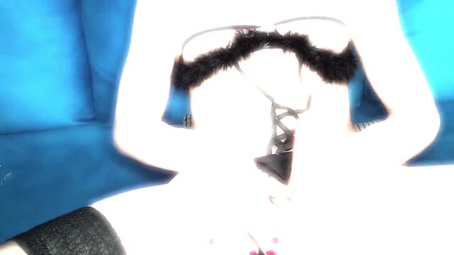 Sissy boy gets ready for party with makeup, lingerie, heels, plug, and cum