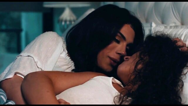 Transgender person engages in intimate activity with female