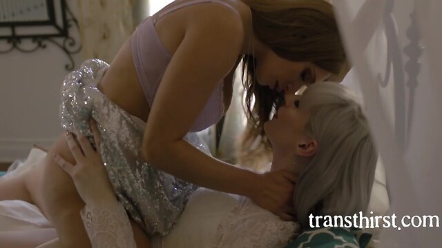 Brides attendant engages in intimate act with trans bride and groom