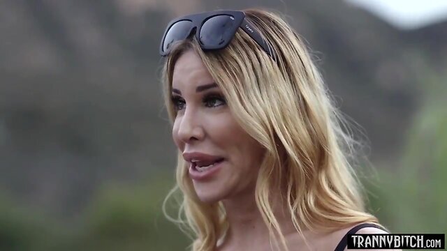 Ts tranny and big-boobed milf have passionate fling