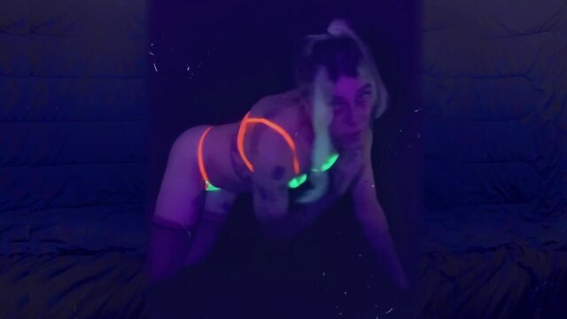 Tgirl in lingerie posing for hard cocks