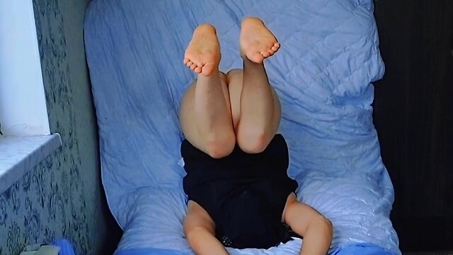 Blonde crossdresser with big booty and thighs - horny ladyboy