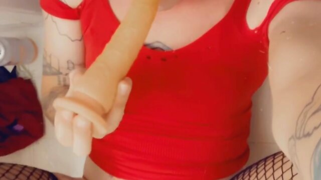 Feminized trans person enjoys being penetrated.