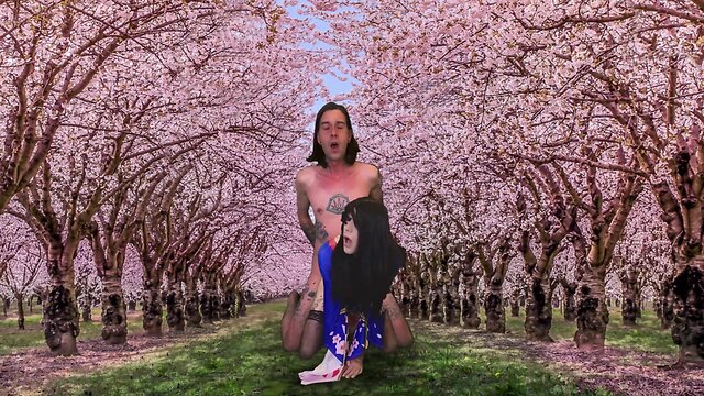 Woman enjoys being penetrated while wearing a dress