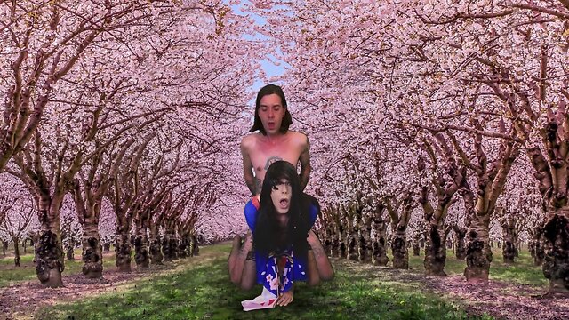 Woman enjoys being penetrated while wearing a dress