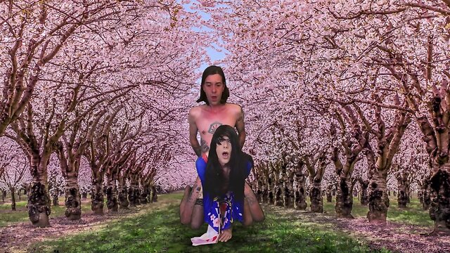 Woman enjoys being penetrated while wearing a dress