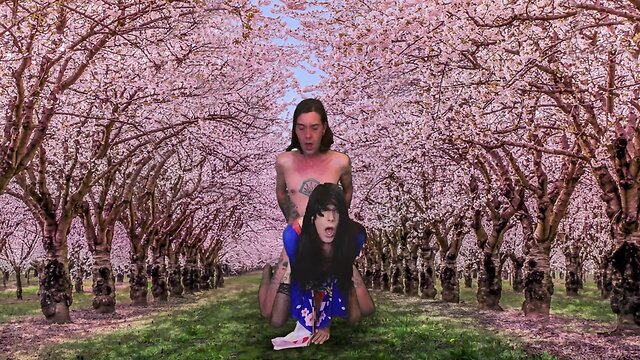 Woman enjoys being penetrated while wearing a dress