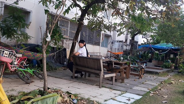 White cd hot dancing in a cute tight skirt