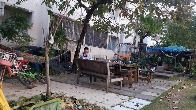 White cd hot dancing in a cute tight skirt