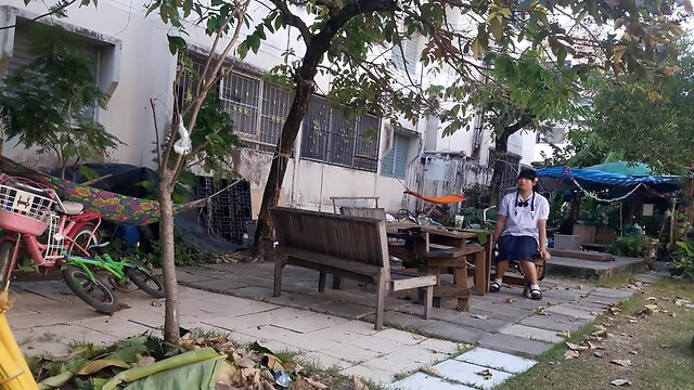 White cd hot dancing in a cute tight skirt