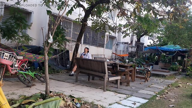 Hot blue mini dress with white legs and big butt shemale