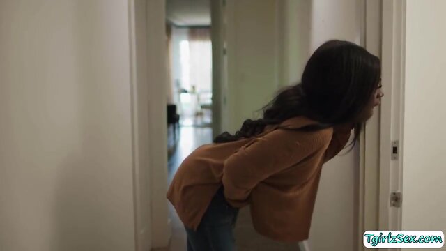 Interracial threesome anal toying with transsexuals