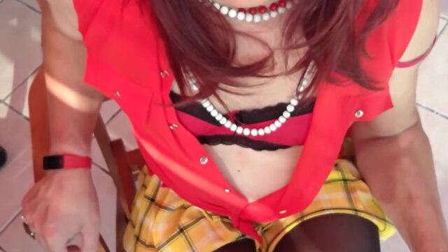 Pretty little yellow pleated skirt