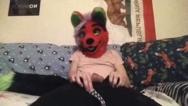 Foxxxy femboy jerks big cock