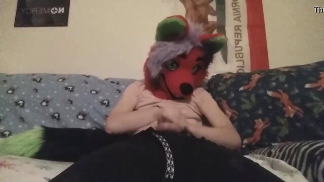 Foxxxy femboy jerks big cock