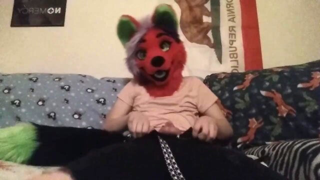 Foxxxy femboy jerks big cock