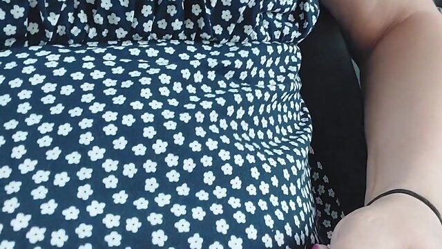 Sizzling latina transwoman masturbates and ejaculates in car