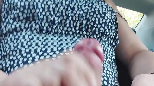 Sizzling latina transwoman masturbates and ejaculates in car