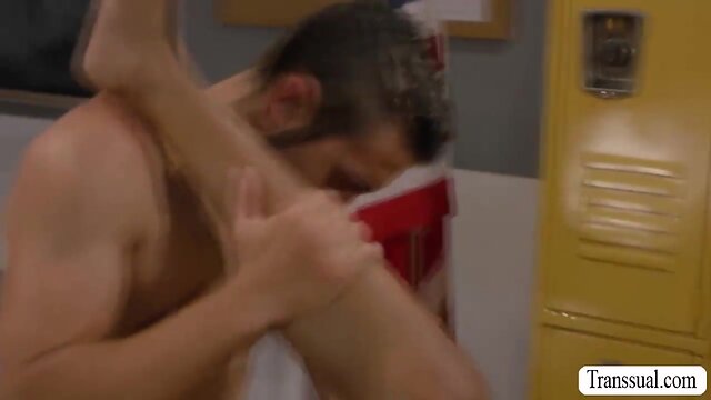 Pervert guy barebacks black shemale