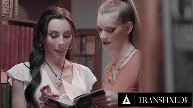 Transfixed: ariel demure and erin everheart engage in risky public library sex, caught in the act!