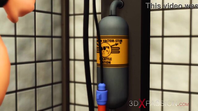 Hardcore shemale fucking slutty cuffed babe in lab