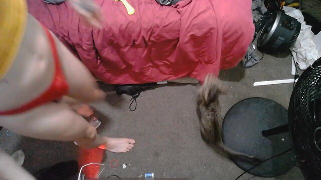 Enjoying my bedroom with a 9 inch dildo