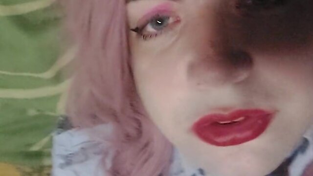 Exploring her naughty side: sissy juvia jolie in a seductive schoolgirl costume