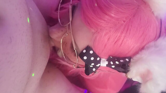 Femboy takes on two big loads: double cumming and swallowing