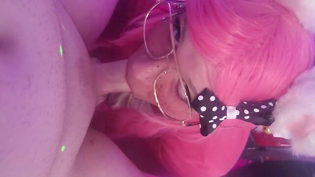 Femboy takes on two big loads: double cumming and swallowing