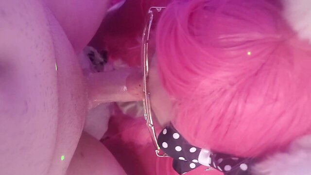 Femboy takes on two big loads: double cumming and swallowing