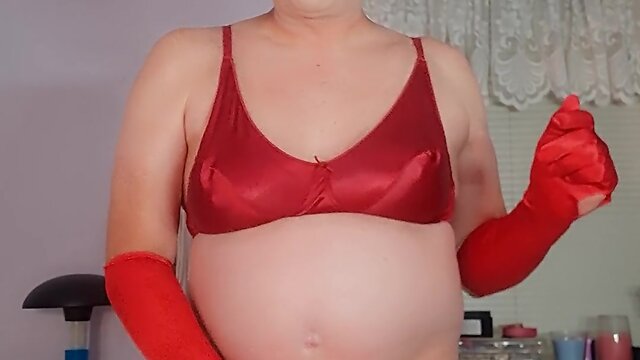 Transgender cutie flaunts bare body and stunning heels in public