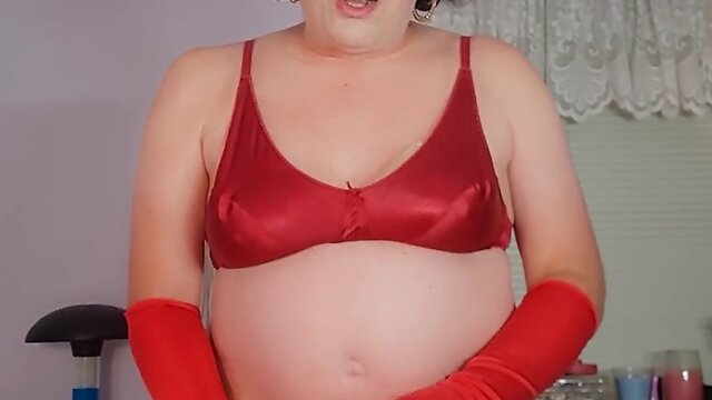 Transgender cutie flaunts bare body and stunning heels in public