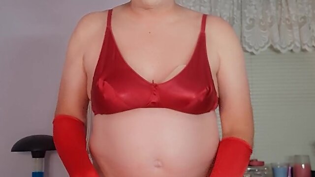 Transgender cutie flaunts bare body and stunning heels in public