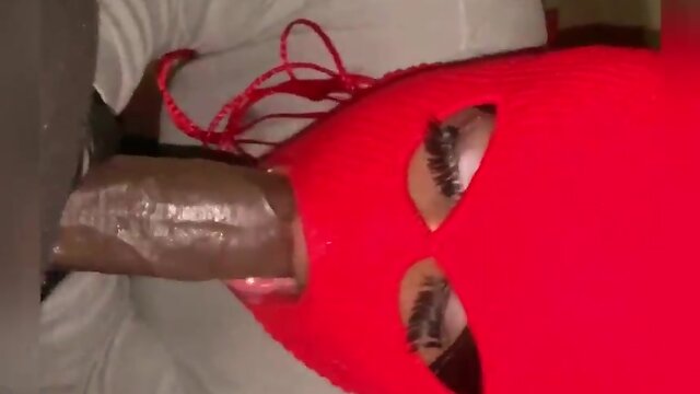 Transsexual gives sloppy head and swallows bbc cum