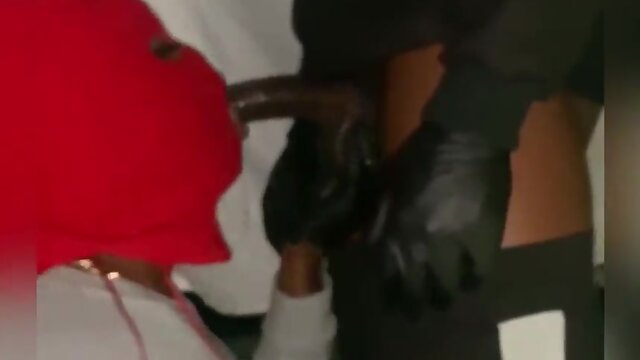 Transsexual gives sloppy head and swallows bbc cum