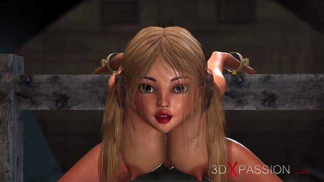 3d futanari teacher dominates in dungeon with young student