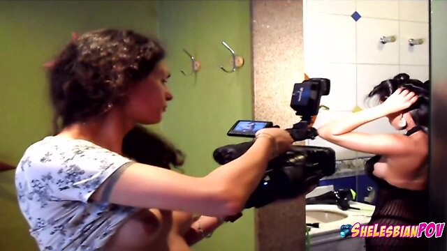 Passionate shelesbian blowjob: nikki records hot trans girls sensual body and hard cock