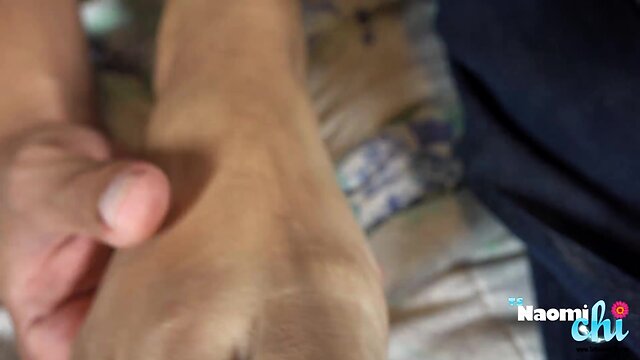 Naomi chi: busty tranny gets her tits sucked & cock and ass fucked