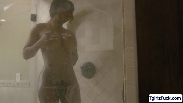 Busty transsexual jexxxica blake takes on bigcock with deepthroat and bareback action