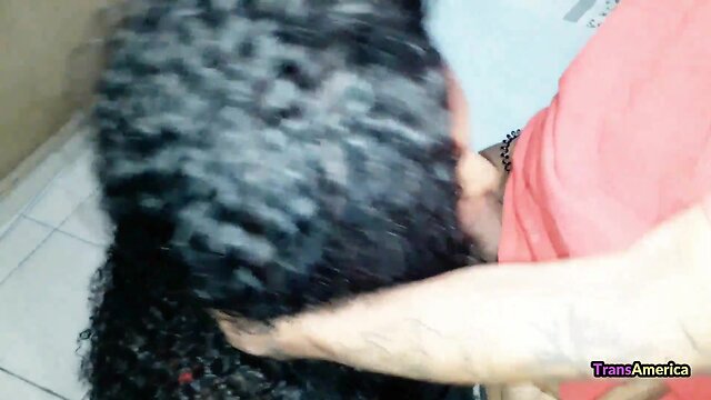 Sensual mulata addicted to sucking cock receives a load on her beautiful breasts