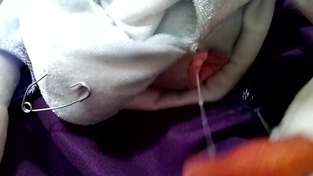 Plushie pleasure: squeaky mouse fills elsas silky hole with cream