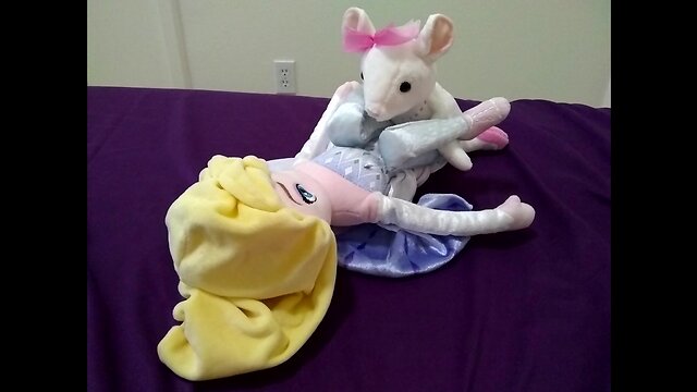Plushie pleasure: squeaky mouse fills elsas silky hole with cream
