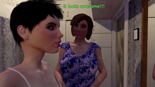 Seduced by a shemale: a 3d animation sissy transformation with a big booty twist