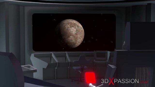 Intergalactic encounter: alien fucks bound black woman with futuristic machine