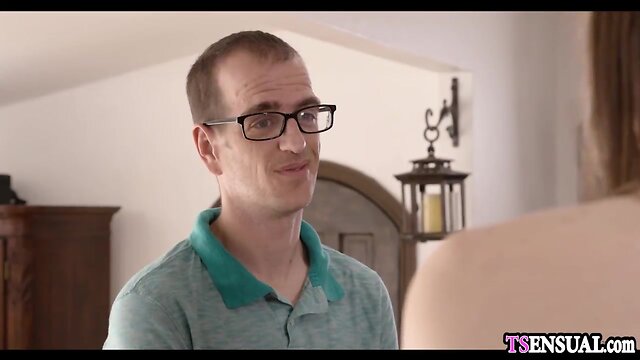 Unusual boyfriend fucks busty shemale girlfriend anally