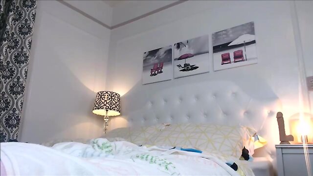 Gorgeous transgender revealing all in sensual masturbation