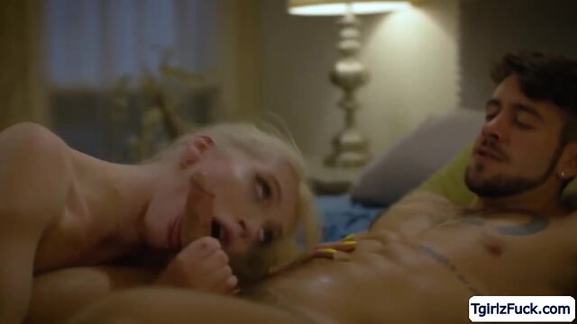 Hardcore bareback anal with petite blonde shemale izzy wilde