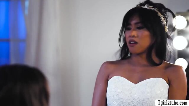 Interracial tryst: asian bride gets intimate with shemale best friend