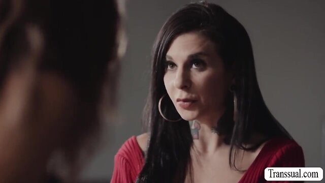 Stepmom with tattoos gets naughty with stepdaughters ts lover